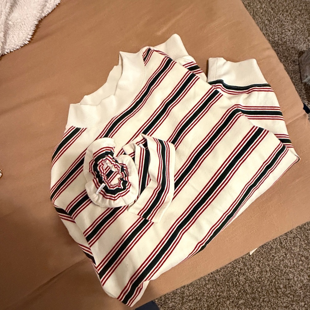 Parke stripe mockneck + scrunching and headband